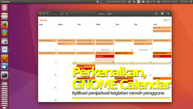 Mengenal aplikasi Gnome calendar